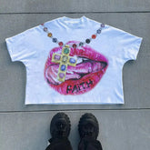 Threebooy New Oversized T Shirt Vintage Hip Hop Y2k Graphic T Shirts Harajuku Gothic Printed Top Men and Women Casual Tops Streetwear